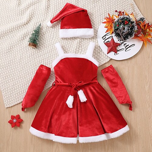 Kids Girls' Christmas Dress Solid Color A Line Dress Above Knee Dress Christmas Gifts Cotton Long Sleeve Active Dress 3-7 Years Winter Red
Kids Girls' Christmas Dress Solid Color A Line Dress Above Knee Dress Christmas Gifts Cotton Long Sleeve Active Dress 3-7 Years Winter Red