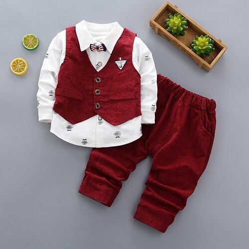 3 Pieces Toddler Boys Shirt & Pants Clothing Set Outfit Graphic Long Sleeve Cotton Set Outdoor Fashion Daily Winter Fall 3-7 Years Wine Gray
3 Pieces Toddler Boys Shirt & Pants Clothing Set Outfit Graphic Long Sleeve Cotton Set Outdoor Fashion Daily Winter Fall 3-7 Years Wine Gray