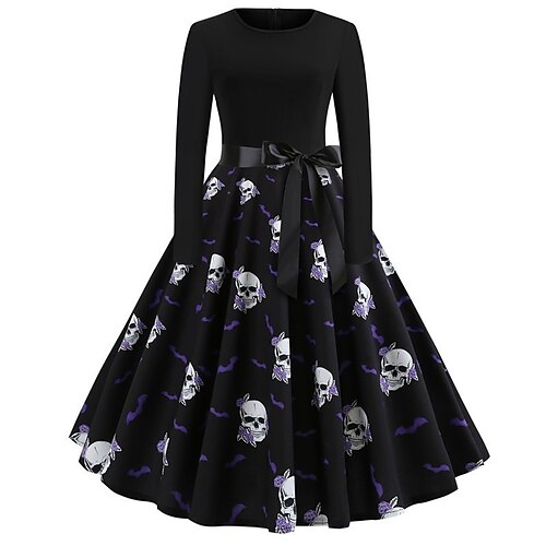 Women's Swing Dress Vintage Dress Midi Dress Orange Gray Long Sleeve Skull Bow Winter Fall Autumn Crew Neck 2022 S M L XL XXL 3XL 4XL 5XL
Women's Swing Dress Vintage Dress Midi Dress Orange Gray Long Sleeve Skull Bow Winter Fall Autumn Crew Neck 2022 S M L XL XXL 3XL 4XL 5XL