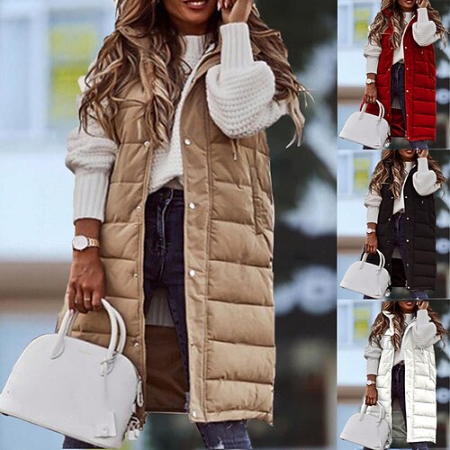 Per donna Giacca invernale Gilet Esterno Strada Giornaliero Inverno Autunno Lungo Cappotto Standard Antivento Tenere al caldo Informale Giacca Senza maniche Tinta unica Cachi Rosso Bianco
Per donna Giacca invernale Gilet Esterno Strada Giornaliero Inverno Autunno Lungo Cappotto Standard Antivento Tenere al caldo Informale Giacca Senza maniche Tinta unica Cachi Rosso Bianco