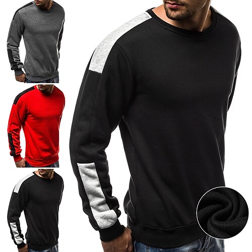 Men's Sweatshirt Black Red Grey Crew Neck Color Block Fleece Winter Clothing Apparel Hoodies Sweatshirts Long Sleeve
Men's Sweatshirt Black Red Grey Crew Neck Color Block Fleece Winter Clothing Apparel Hoodies Sweatshirts Long Sleeve
