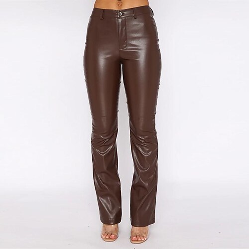Women's Pants Trousers Button Solid Color Basic Standard Winter dark brown Light Brown Black
Women's Pants Trousers Button Solid Color Basic Standard Winter dark brown Light Brown Black