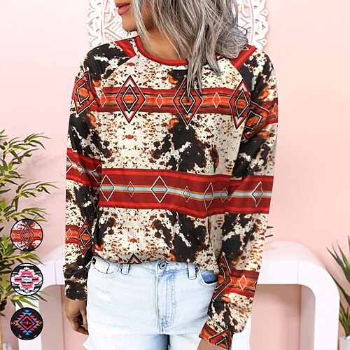 Women's Sweatshirt Pullover Ethnic Black Red White Graphic Geometric Casual Round Neck Long Sleeve S M L XL 2XL
Women's Sweatshirt Pullover Ethnic Black Red White Graphic Geometric Casual Round Neck Long Sleeve S M L XL 2XL