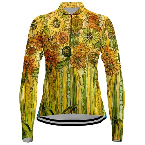 21Grams Women's Cycling Jersey Long Sleeve Bike Jersey Top with 3 Rear Pockets Mountain Bike MTB Road Bike Cycling Breathable Quick Dry Moisture Wicking Reflective Strips Yellow Floral Botanical
21Grams Women's Cycling Jersey Long Sleeve Bike Jersey Top with 3 Rear Pockets Mountain Bike MTB Road Bike Cycling Breathable Quick Dry Moisture Wicking Reflective Strips Yellow Floral Botanical