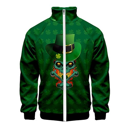Men's Unisex Zip Up Sweatshirt Jacket Green Standing Collar Skull Graphic Prints Zipper Print Sports & Outdoor Daily Sports 3D Print Streetwear Designer Casual Spring & Fall Clothing Apparel Hoodies
Men's Unisex Zip Up Sweatshirt Jacket Green Standing Collar Skull Graphic Prints Zipper Print Sports & Outdoor Daily Sports 3D Print Streetwear Designer Casual Spring & Fall Clothing Apparel Hoodies