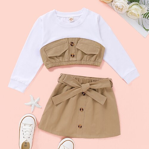 2 Pieces Kids Girls' Color Block Dress Suits Set Long Sleeve Fashion Outdoor Cotton 3-7 Years Winter Black Army Green Khaki / Fall / Above Knee
2 Pieces Kids Girls' Color Block Dress Suits Set Long Sleeve Fashion Outdoor Cotton 3-7 Years Winter Black Army Green Khaki / Fall / Above Knee