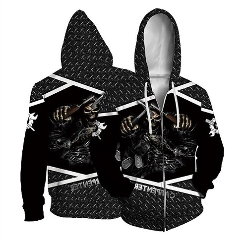 Men's Full Zip Hoodie Jacket Black Hooded Skull Graphic Prints Zipper Print Sports Outdoor Daily Sports 3D Print Streetwear Designer Casual Spring Fall Clothing Apparel Hoodies Sweatshirts Long
Men's Full Zip Hoodie Jacket Black Hooded Skull Graphic Prints Zipper Print Sports Outdoor Daily Sports 3D Print Streetwear Designer Casual Spring Fall Clothing Apparel Hoodies Sweatshirts Long
