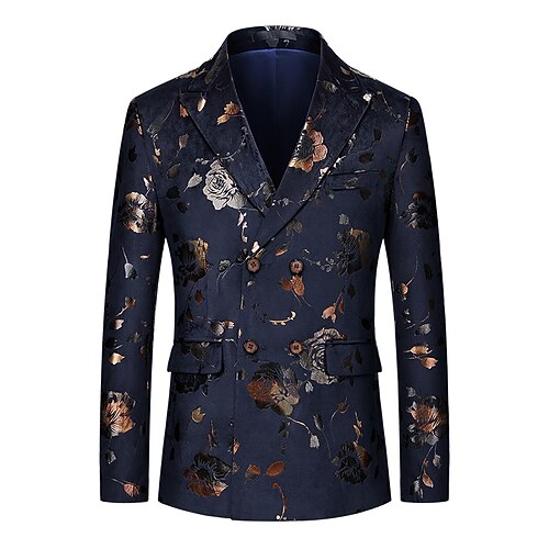 Men's Fashion Blazer Regular Standard Fit Floral Double Breasted Four-buttons Navy Blue Black 2022
Men's Fashion Blazer Regular Standard Fit Floral Double Breasted Four-buttons Navy Blue Black 2022