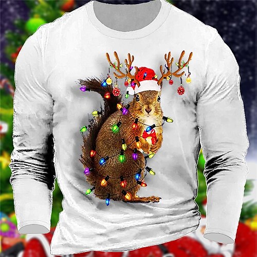 Men's T shirt Tee Graphic Prints Squirrel Crew Neck Green White 3D Print Outdoor Christmas Long Sleeve Print Clothing Apparel Basic Sports Designer Casual
Men's T shirt Tee Graphic Prints Squirrel Crew Neck Green White 3D Print Outdoor Christmas Long Sleeve Print Clothing Apparel Basic Sports Designer Casual