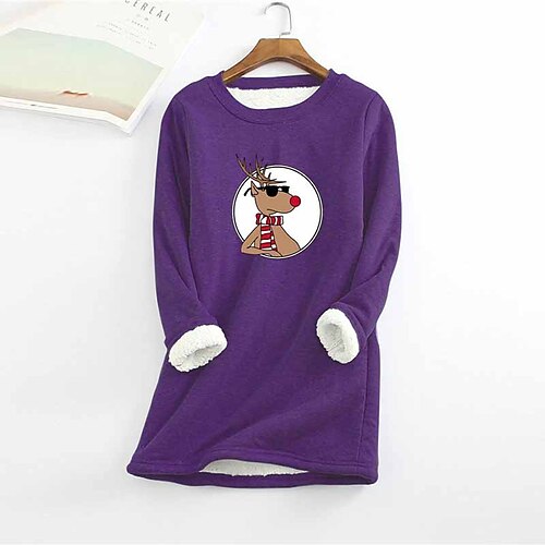 Women's Plus Size Christmas Fleece Tops Animal Deer Print Long Sleeve Crew Neck Casual Sherpa Fleece Vacation Polyester Winter Fall Blue Wine / T Shirt Dress Tee Dress / Casual Dress
Women's Plus Size Christmas Fleece Tops Animal Deer Print Long Sleeve Crew Neck Casual Sherpa Fleece Vacation Polyester Winter Fall Blue Wine / T Shirt Dress Tee Dress / Casual Dress