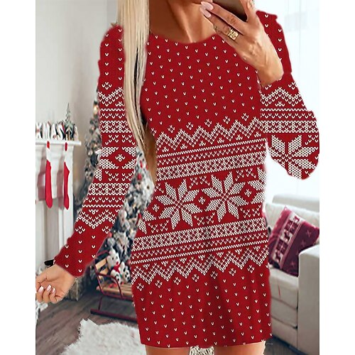 Women's Christmas Casual Dress Shift Dress Mini Dress Pink Wine Red Light Blue Long Sleeve Print Print Winter Fall Crew Neck Fashion Casual Modern Fall Dress 2022 S M L XL 2XL 3XL 4XL 5XL 6XL
Women's Christmas Casual Dress Shift Dress Mini Dress Pink Wine Red Light Blue Long Sleeve Print Print Winter Fall Crew Neck Fashion Casual Modern Fall Dress 2022 S M L XL 2XL 3XL 4XL 5XL 6XL