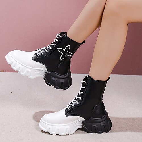 Women's Boots Lace Up Boots Booties Ankle Boots Lace-up Platform Round Toe Classic Daily Walking Shoes PU Leather Lace-up Fall Winter Geometric Dark Brown Green Rosy Pink
Women's Boots Lace Up Boots Booties Ankle Boots Lace-up Platform Round Toe Classic Daily Walking Shoes PU Leather Lace-up Fall Winter Geometric Dark Brown Green Rosy Pink