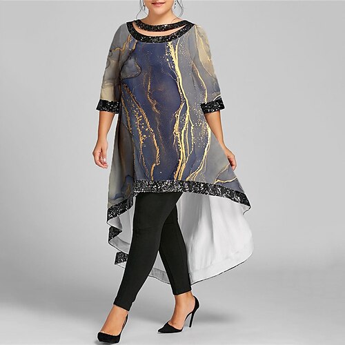 Women's Plus Size Casual Dress Color Gradient Boat Neck Half Sleeve Fall Winter Casual Maxi long Dress Vacation Going out Dress
Women's Plus Size Casual Dress Color Gradient Boat Neck Half Sleeve Fall Winter Casual Maxi long Dress Vacation Going out Dress