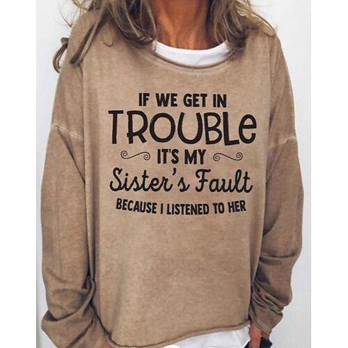 Dame Sweatshirt bluse Basale Lyseblå Sort Rød Grafisk Gade Rund hals Langærmet
Dame Sweatshirt bluse Basale Lyseblå Sort Rød Grafisk Gade Rund hals Langærmet