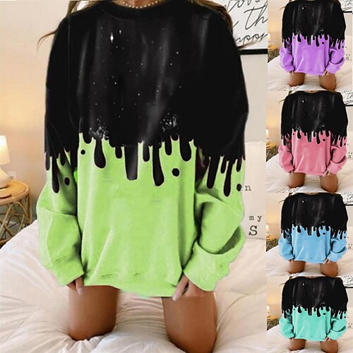 Dame Sweatshirt bluse Grøn Blå Lyserød Farveblok Daglig Rund hals Langærmet S M L XL XXL 3XL
Dame Sweatshirt bluse Grøn Blå Lyserød Farveblok Daglig Rund hals Langærmet S M L XL XXL 3XL