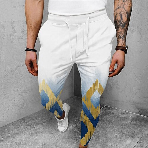 Men's Joggers Trousers Casual Pants Drawstring Elastic Waist 3D Print Color Block Graphic Prints Geometry Comfort Casual Daily Streetwear Basic Fashion Grey White Micro-elastic / Elasticity
Men's Joggers Trousers Casual Pants Drawstring Elastic Waist 3D Print Color Block Graphic Prints Geometry Comfort Casual Daily Streetwear Basic Fashion Grey White Micro-elastic / Elasticity