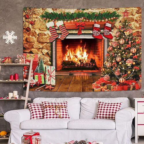 Christmas Party Wall Tapestry Photography Background Holiday Art Decor Blanket Hanging Home Bedroom Living Room Decoration Santa Claus Tree Snowman Elk Snowflake Candle Gift Fireplace
Christmas Party Wall Tapestry Photography Background Holiday Art Decor Blanket Hanging Home Bedroom Living Room Decoration Santa Claus Tree Snowman Elk Snowflake Candle Gift Fireplace