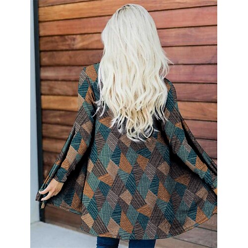 Women's Blouse Shrugs Yellow Brown Geometric Print Long Sleeve Casual Vintage V Neck Long Geometric S
Women's Blouse Shrugs Yellow Brown Geometric Print Long Sleeve Casual Vintage V Neck Long Geometric S