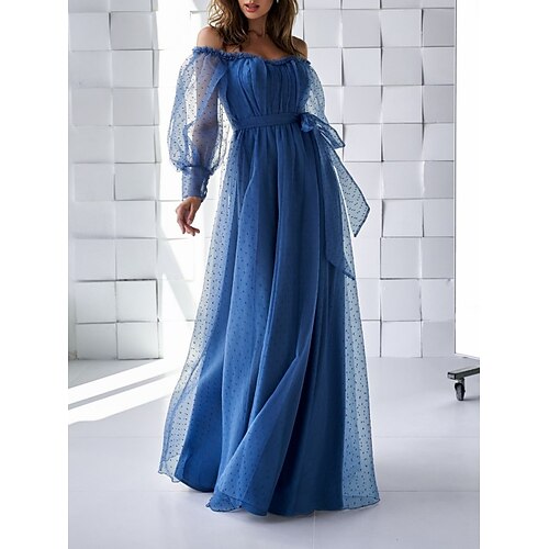 Women's Party Dress Shift Dress Long Dress Maxi Dress Blue Long Sleeve Pure Color Mesh Winter Fall Autumn Off Shoulder Winter Dress Evening Party Fall Dress 2022 S M L XL 2XL
Women's Party Dress Shift Dress Long Dress Maxi Dress Blue Long Sleeve Pure Color Mesh Winter Fall Autumn Off Shoulder Winter Dress Evening Party Fall Dress 2022 S M L XL 2XL