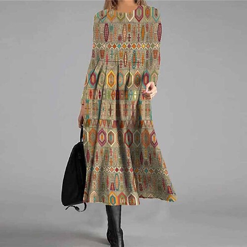 Women's Casual Dress Swing Dress Midi Dress Purple Yellow Light Green Gold Black Long Sleeve Floral Pocket Print Winter Fall Vacation Casual Fall Dress 2022 S M L XL XXL 3XL / Winter Dress
Women's Casual Dress Swing Dress Midi Dress Purple Yellow Light Green Gold Black Long Sleeve Floral Pocket Print Winter Fall Vacation Casual Fall Dress 2022 S M L XL XXL 3XL / Winter Dress