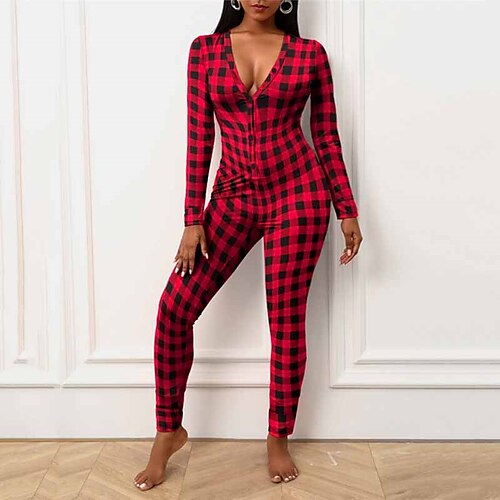 Women's ChristmasPjs Pajamas Onesies Jumpsuits One Piece Grid / Plaid Snowflake Simple Comfort Soft Home Carnival Gift Long Sleeve Winter Fall Blue Red / Pjs
Women's ChristmasPjs Pajamas Onesies Jumpsuits One Piece Grid / Plaid Snowflake Simple Comfort Soft Home Carnival Gift Long Sleeve Winter Fall Blue Red / Pjs