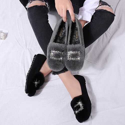 Women's Slip-Ons Outdoor Comfort Shoes Sparkling Glitter Flat Heel Round Toe Elegant Sweet Leather Loafer Black Grey
Women's Slip-Ons Outdoor Comfort Shoes Sparkling Glitter Flat Heel Round Toe Elegant Sweet Leather Loafer Black Grey