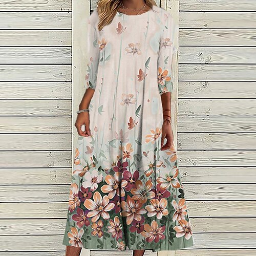 Mujer Vestido informal Vestido de cambio Vestido a media pierna Vestido Midi Rosa Manga 3/4 Floral Frunce Invierno Otoño Escote Redondo Vacaciones 2023 S M L XL XXL 3XL
Mujer Vestido informal Vestido de cambio Vestido a media pierna Vestido Midi Rosa Manga 3/4 Floral Frunce Invierno Otoño Escote Redondo Vacaciones 2023 S M L XL XXL 3XL