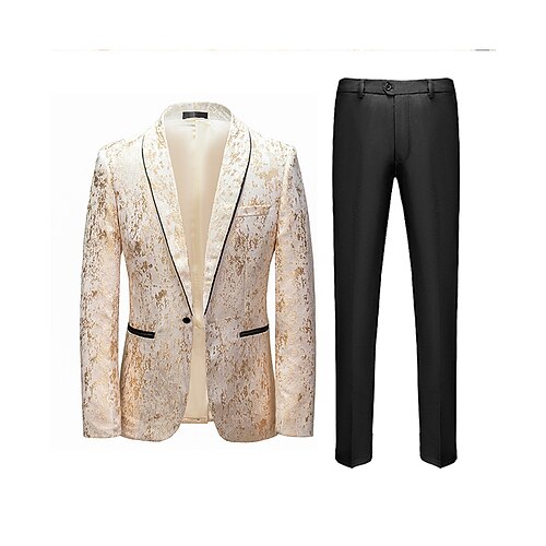 Beige Men's Wedding Tuxedos 2 Piece Shawl Collar Jacquard Tailored Fit Single Breasted One-button 2022
Beige Men's Wedding Tuxedos 2 Piece Shawl Collar Jacquard Tailored Fit Single Breasted One-button 2022
