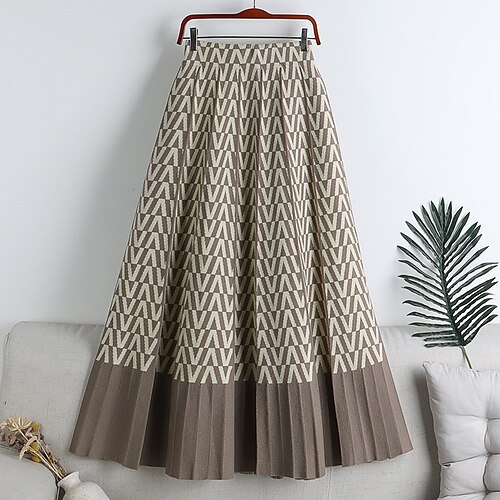 Women's A Line Midi Knit Khaki Beige Black Skirts Fall Winter Pleated Knitting Long Fashion Elegant Daily Holiday S M L
Women's A Line Midi Knit Khaki Beige Black Skirts Fall Winter Pleated Knitting Long Fashion Elegant Daily Holiday S M L