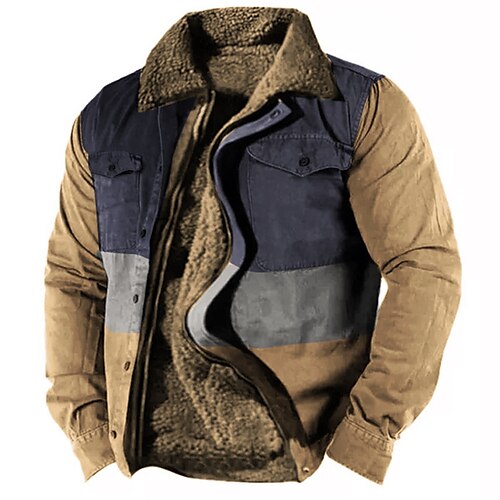 Men's Coat With Pockets Daily Wear Vacation Going out Zipper Turndown Streetwear Casual Daily Outdoor Jacket Outerwear Color Block Splice Print Brown / Long Sleeve
Men's Coat With Pockets Daily Wear Vacation Going out Zipper Turndown Streetwear Casual Daily Outdoor Jacket Outerwear Color Block Splice Print Brown / Long Sleeve
