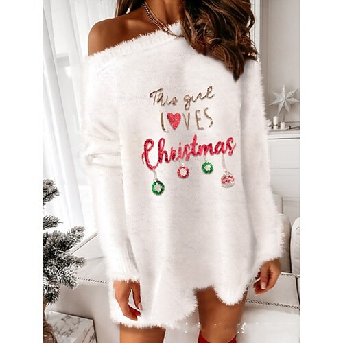 Women's Sweater Dress Winter Dress Casual Dress Mini Dress White Long Sleeve Heart Letter LOVE Sequins Winter Fall Off Shoulder Stylish Casual Modern Christmas Fit 2022 S M L XL
Women's Sweater Dress Winter Dress Casual Dress Mini Dress White Long Sleeve Heart Letter LOVE Sequins Winter Fall Off Shoulder Stylish Casual Modern Christmas Fit 2022 S M L XL