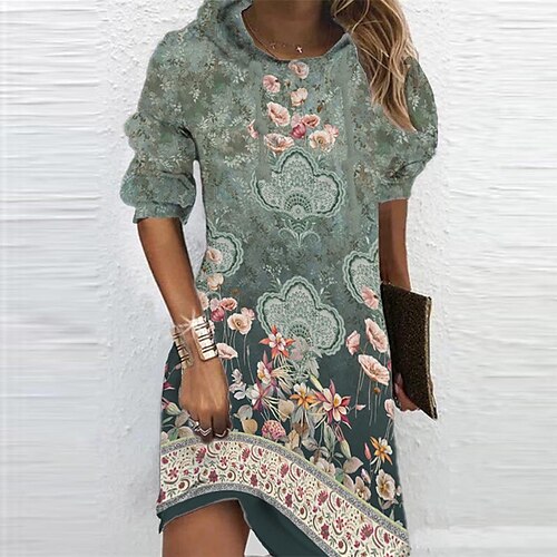 Women's Hoodie Dress Winter Dress Green Long Sleeve Floral Print Winter Fall Hooded Vacation Casual Fall Dress 2022 S M L XL XXL 3XL
Women's Hoodie Dress Winter Dress Green Long Sleeve Floral Print Winter Fall Hooded Vacation Casual Fall Dress 2022 S M L XL XXL 3XL