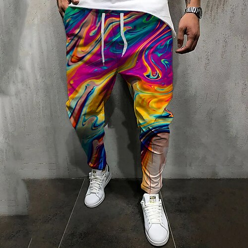 Men's Joggers Trousers Casual Pants Drawstring Elastic Waist 3D Print Rainbow Graphic Prints Comfort Casual Daily Streetwear Basic Fashion Blue Rainbow Micro-elastic / Elasticity
Men's Joggers Trousers Casual Pants Drawstring Elastic Waist 3D Print Rainbow Graphic Prints Comfort Casual Daily Streetwear Basic Fashion Blue Rainbow Micro-elastic / Elasticity