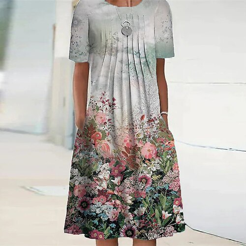 Women's Casual Dress Shift Dress Green Blue Purple Short Sleeve Floral Pocket Spring Summer Crew Neck 2022 S M L XL XXL 3XL
Women's Casual Dress Shift Dress Green Blue Purple Short Sleeve Floral Pocket Spring Summer Crew Neck 2022 S M L XL XXL 3XL