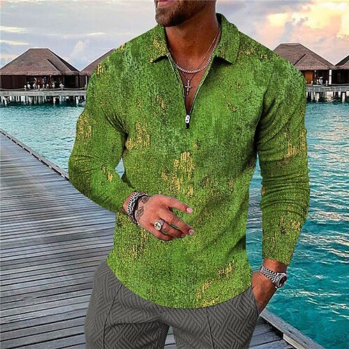 Men's Collar Polo Shirt Golf Shirt Graphic Prints Turndown Green Yellow 3D Print Outdoor Street Long Sleeve Zipper Print Clothing Apparel Fashion Designer Casual Breathable
Men's Collar Polo Shirt Golf Shirt Graphic Prints Turndown Green Yellow 3D Print Outdoor Street Long Sleeve Zipper Print Clothing Apparel Fashion Designer Casual Breathable