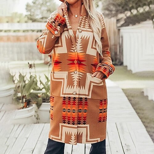 Women's Winter Coat Warm Breathable Street Daily Casual Daily Weekend Pocket Print Single Breasted Turndown Casual Street Style Geometric Regular Fit Outerwear Long Sleeve Winter Fall Khaki One-Size
Women's Winter Coat Warm Breathable Street Daily Casual Daily Weekend Pocket Print Single Breasted Turndown Casual Street Style Geometric Regular Fit Outerwear Long Sleeve Winter Fall Khaki One-Size