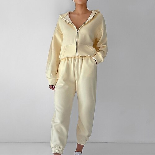 Dame Loungewear Sæt Nighty 2 Dele Ren farve Sport Komfort Blødt Hjem Gade Daglig Spandex Åndbart Hættetrøje Langærmet Hattetrøje Bukse Lomme Efterår Forår Kakifarvet Beige
Dame Loungewear Sæt Nighty 2 Dele Ren farve Sport Komfort Blødt Hjem Gade Daglig Spandex Åndbart Hættetrøje Langærmet Hattetrøje Bukse Lomme Efterår Forår Kakifarvet Beige