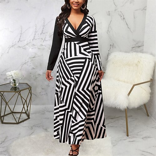 Women's Party Dress Swing Dress Long Dress Maxi Dress Black Long Sleeve Striped Ruched Winter Fall Autumn V Neck Fashion Winter Dress Evening Party Fall Dress Slim 2022 S M L XL 2XL
Women's Party Dress Swing Dress Long Dress Maxi Dress Black Long Sleeve Striped Ruched Winter Fall Autumn V Neck Fashion Winter Dress Evening Party Fall Dress Slim 2022 S M L XL 2XL