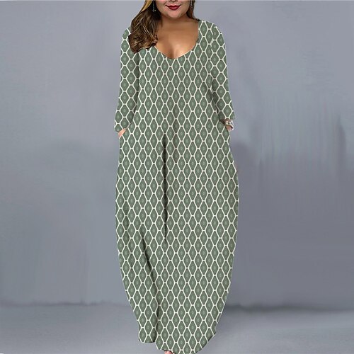 Women's Plus Size Casual Dress Geometric V Neck Long Sleeve Fall Winter Casual Maxi long Dress Causal Daily Dress
Women's Plus Size Casual Dress Geometric V Neck Long Sleeve Fall Winter Casual Maxi long Dress Causal Daily Dress