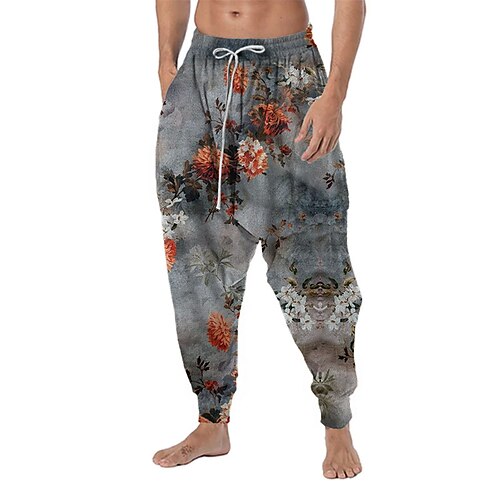 Men's Trousers Baggy Harem Pants Drawstring Elastic Waist 3D Print Graphic Prints Flower / Floral Comfort Soft Casual Daily Holiday Streetwear Classic Style Grey Micro-elastic / Designer
Men's Trousers Baggy Harem Pants Drawstring Elastic Waist 3D Print Graphic Prints Flower / Floral Comfort Soft Casual Daily Holiday Streetwear Classic Style Grey Micro-elastic / Designer