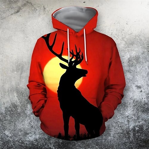 Men's Pullover Hoodie Sweatshirt Red Hooded Elk Graphic Prints Print Daily Sports 3D Print Basic Streetwear Designer Spring & Fall Clothing Apparel Hoodies Sweatshirts Long Sleeve
Men's Pullover Hoodie Sweatshirt Red Hooded Elk Graphic Prints Print Daily Sports 3D Print Basic Streetwear Designer Spring & Fall Clothing Apparel Hoodies Sweatshirts Long Sleeve