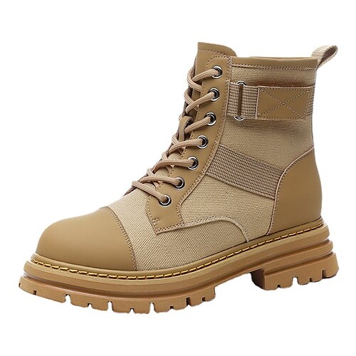 Women's Boots Combat Boots Booties Ankle Boots Lace-up Chunky Heel Round Toe Sporty British Minimalism Outdoor Daily Work Walking Shoes Canvas Zipper Fall Winter Solid Colored Yellow khaki
Women's Boots Combat Boots Booties Ankle Boots Lace-up Chunky Heel Round Toe Sporty British Minimalism Outdoor Daily Work Walking Shoes Canvas Zipper Fall Winter Solid Colored Yellow khaki