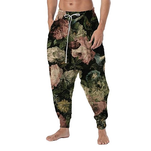 Men's Trousers Baggy Harem Pants Drawstring Elastic Waist 3D Print Graphic Prints Flower / Floral Comfort Soft Casual Daily Holiday Streetwear Classic Style Black Red Micro-elastic / Designer
Men's Trousers Baggy Harem Pants Drawstring Elastic Waist 3D Print Graphic Prints Flower / Floral Comfort Soft Casual Daily Holiday Streetwear Classic Style Black Red Micro-elastic / Designer