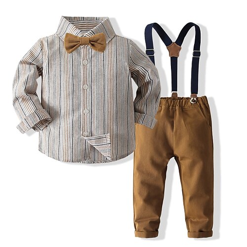 2 Pieces Toddler Boys Shirt & Pants Clothing Set Outfit Stripe Long Sleeve Cotton Set Outdoor Fashion Daily Winter Fall 3-7 Years Khaki
2 Pieces Toddler Boys Shirt & Pants Clothing Set Outfit Stripe Long Sleeve Cotton Set Outdoor Fashion Daily Winter Fall 3-7 Years Khaki