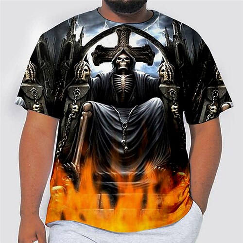 Men's Plus Size T shirt Tee Big and Tall Graphic Crew Neck Short Sleeve Spring & Summer Basic Fashion Streetwear Comfortable Casual Sports Tops / Skull
Men's Plus Size T shirt Tee Big and Tall Graphic Crew Neck Short Sleeve Spring & Summer Basic Fashion Streetwear Comfortable Casual Sports Tops / Skull