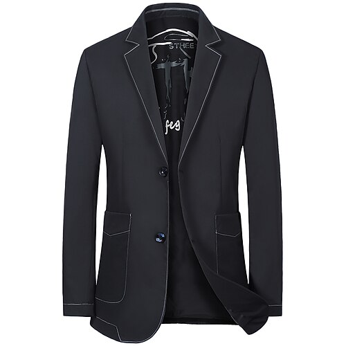 Men's Fashion Blazer Regular Standard Fit Solid Colored Single Breasted Two-buttons Dark Grey Black 2022
Men's Fashion Blazer Regular Standard Fit Solid Colored Single Breasted Two-buttons Dark Grey Black 2022