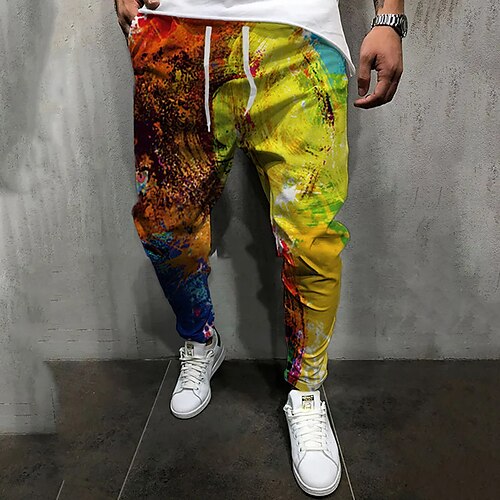 Men's Joggers Trousers Casual Pants Drawstring Elastic Waist 3D Print Color Block Graphic Prints Comfort Breathable Casual Daily Streetwear Basic Fashion Yellow Orange Micro-elastic / Elasticity
Men's Joggers Trousers Casual Pants Drawstring Elastic Waist 3D Print Color Block Graphic Prints Comfort Breathable Casual Daily Streetwear Basic Fashion Yellow Orange Micro-elastic / Elasticity