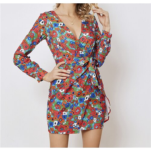 Women's Casual Dress Floral Dress Rainbow Long Sleeve Floral Print Winter Fall Spring V Neck Modern Winter Dress Weekend Fall Dress 2022 S M L
Women's Casual Dress Floral Dress Rainbow Long Sleeve Floral Print Winter Fall Spring V Neck Modern Winter Dress Weekend Fall Dress 2022 S M L