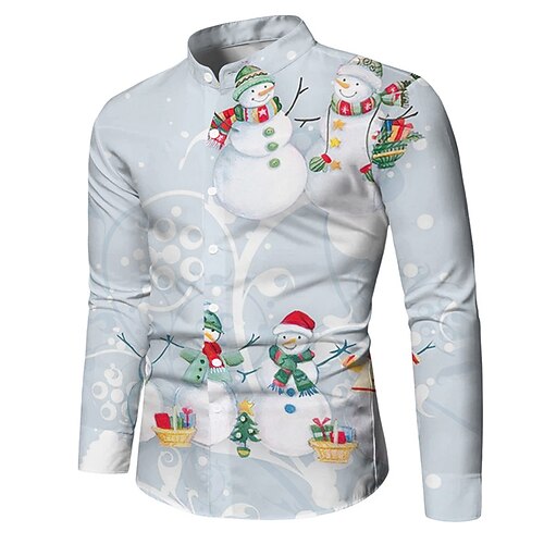 Men's Shirt Snowman Graphic Prints Stand Collar Blue 3D Print Christmas Street Long Sleeve Button-Down Print Clothing Apparel Fashion Designer Casual Soft
Men's Shirt Snowman Graphic Prints Stand Collar Blue 3D Print Christmas Street Long Sleeve Button-Down Print Clothing Apparel Fashion Designer Casual Soft
