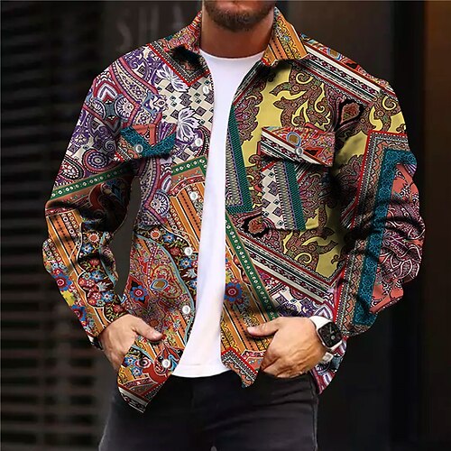 Men's Jacket With Pockets Daily Wear Vacation Going out Single Breasted Turndown Streetwear Sport Casual Jacket Outerwear Flower Front Pocket Print Fuchsia / Long Sleeve
Men's Jacket With Pockets Daily Wear Vacation Going out Single Breasted Turndown Streetwear Sport Casual Jacket Outerwear Flower Front Pocket Print Fuchsia / Long Sleeve